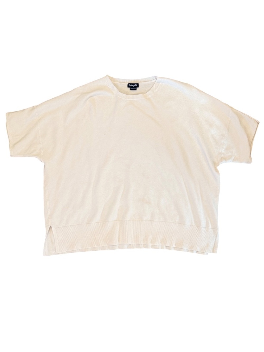 Splendid Off-White Boxy Short Sleeve Knit Top